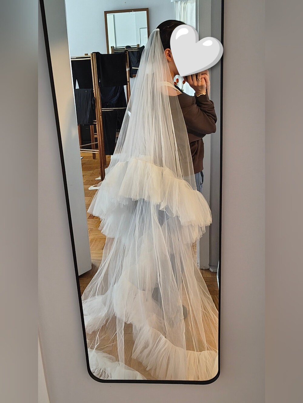 New - Ivory Two Tier Ruffle Wedding Veil